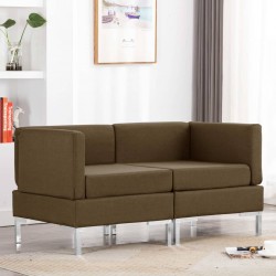 Sonata Модулни ъглови дивани с възглавници, 2 бр, текстил, кафяви - Мека мебел