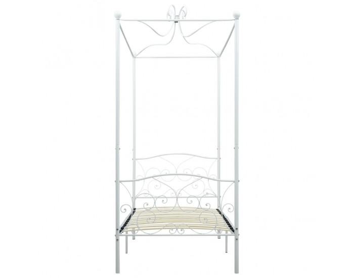 Sonata Рамка за легло с балдахин, бяла, метал, 100x200 cм