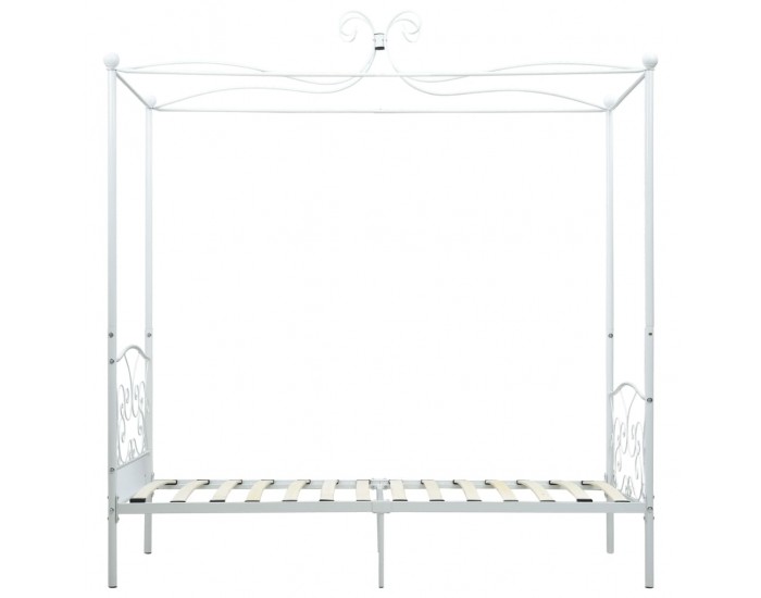 Sonata Рамка за легло с балдахин, бяла, метал, 100x200 cм