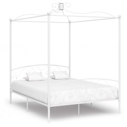 Sonata Рамка за легло с балдахин, бяла, метал, 180x200 cм - Легла