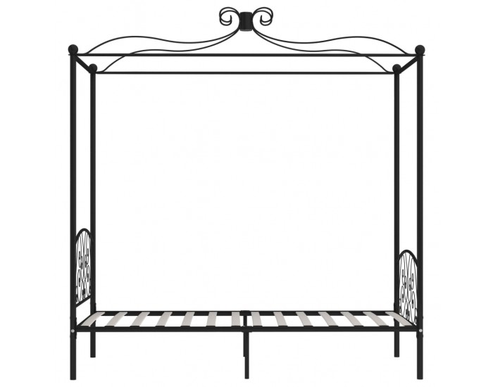 Sonata Рамка за легло с балдахин, черна, метал, 90x200 cм