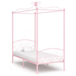 Sonata Рамка за легло с балдахин, розова, метал, 90x200 см - Легла