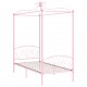 Sonata Рамка за легло с балдахин, розова, метал, 90x200 см