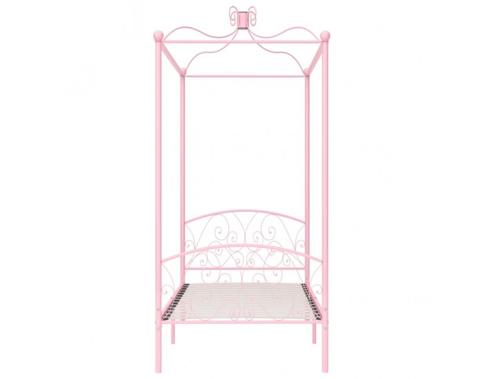 Sonata Рамка за легло с балдахин, розова, метал, 100x200 cм
