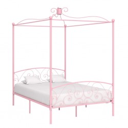 Sonata Рамка за легло с балдахин, розова, метал, 120x200 cм - Легла