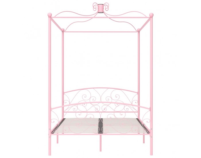 Sonata Рамка за легло с балдахин, розова, метал, 120x200 cм
