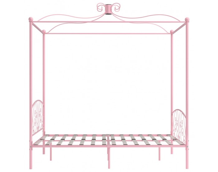 Sonata Рамка за легло с балдахин, розова, метал, 120x200 cм