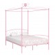Sonata Рамка за легло с балдахин, розова, метал, 140x200 см