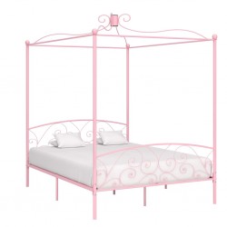 Sonata Рамка за легло с балдахин, розова, метал, 160x200 см - Легла
