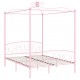 Sonata Рамка за легло с балдахин, розова, метал, 160x200 см
