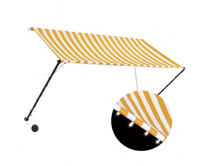 Sonata Сенник с падащо рамо с LED, 250х150 см, жълто и бяло