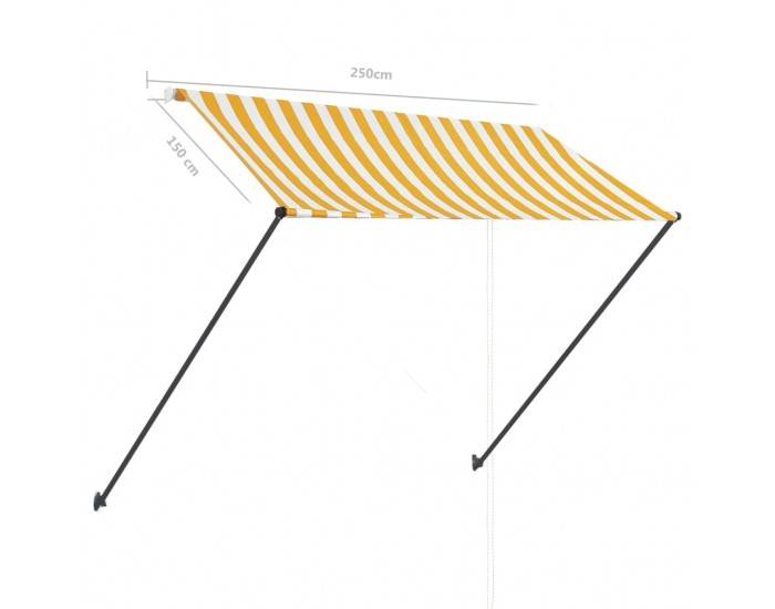 Sonata Сенник с падащо рамо с LED, 250х150 см, жълто и бяло