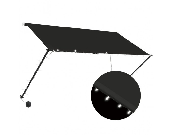 Sonata Сенник с падащо рамо с LED, 250х150 см, антрацит