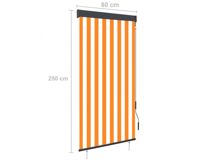 Sonata Външна ролетна щора, 80x250 см, бяло и оранжево