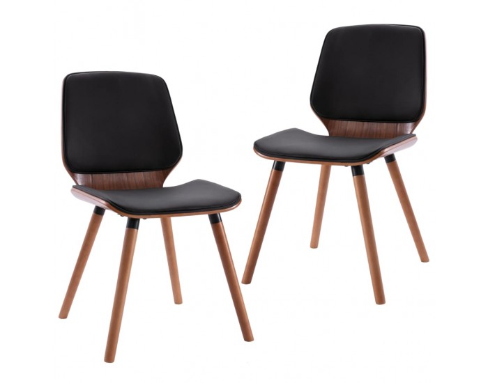 Sonata Трапезни столове, 2 бр, черни, изкуствена кожа