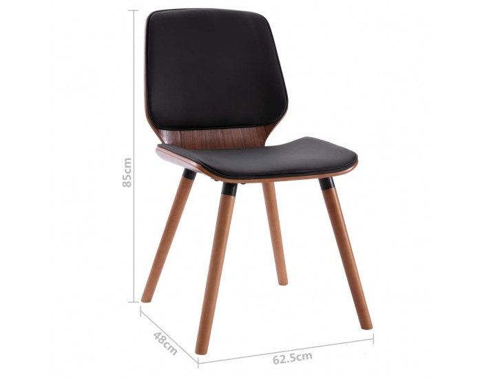 Sonata Трапезни столове, 2 бр, черни, изкуствена кожа