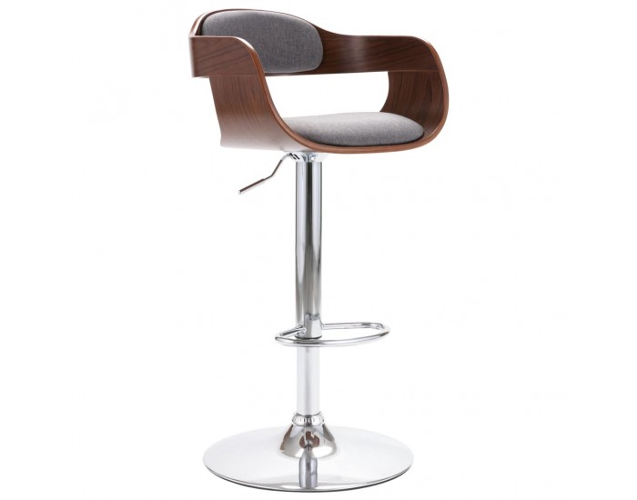 Sonata H Бар табуретка, шперплат и сив текстил