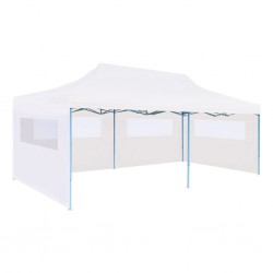 Sonata Сгъваема парти шатра със странични стени, 3x6 м, стомана, бяла - Външни съоражения