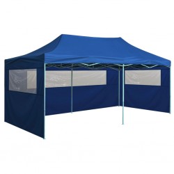 Sonata Сгъваема парти шатра с 4 странични стени 3х6 м стомана синя - Външни съоражения