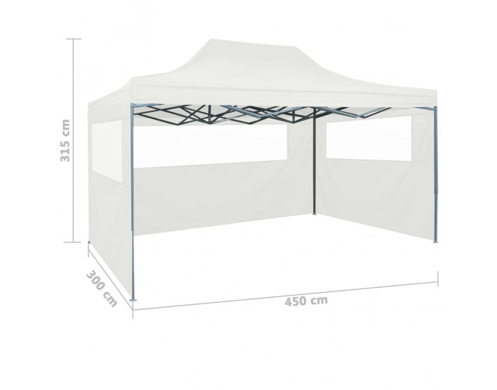 Sonata Сгъваема парти шатра с 3 странични стени, 3x4,5 м, бяла