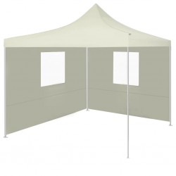 Sonata Сгъваема парти шатра с 2 странични стени 2x2 м стомана кремава - Външни съоражения