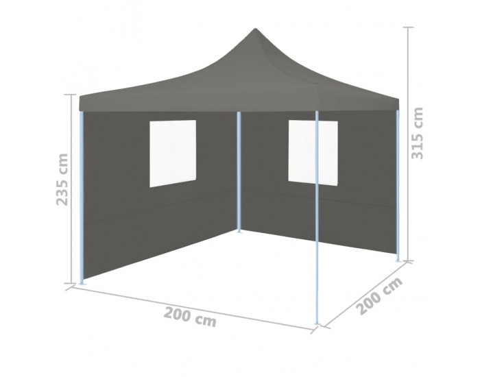 Sonata Сгъваема парти шатра с 2 странични стени 2x2 м стомана антрацит