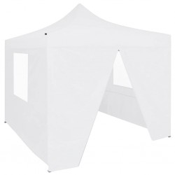 Sonata Сгъваема парти шатра с 4 странични стени 2x2 м стомана бяла - Външни съоражения