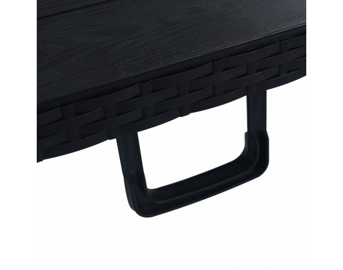Sonata Сгъваема градинска маса черна 180x75x72 см HDPE имитация ратан Sonata Сгъваема градинска маса черна 180x75x72 см HDPE имитация ратан