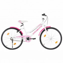 Sonata Детски велосипед, 24 цола, розово и бяло - Детски превозни средства