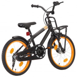 Sonata Детски велосипед с преден багажник, 18 цола, черно и оранжево - Детски превозни средства