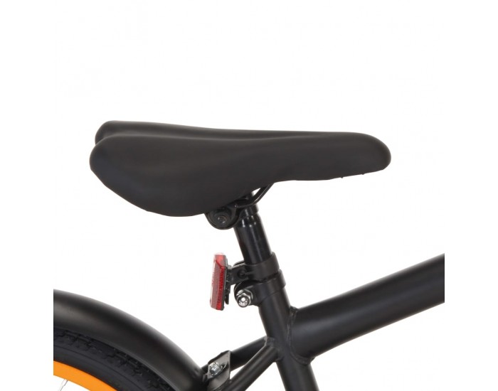 Sonata Детски велосипед с преден багажник, 18 цола, черно и оранжево