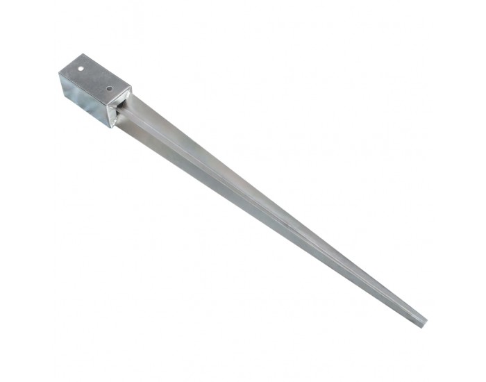 Sonata Заземителни колове 12 бр сребристи 7x7x90см поцинкована стомана