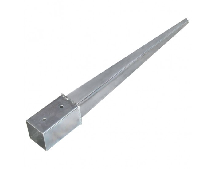 Sonata Заземителни колове 6 бр сребристи 8x8x76 см поцинкована стомана