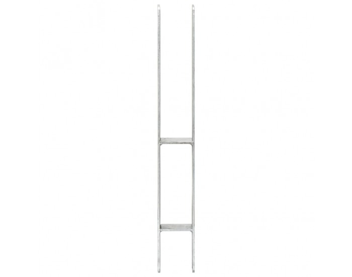 Sonata Подпори за ограда 2 бр сребристи 7x6x60 см поцинкована стомана