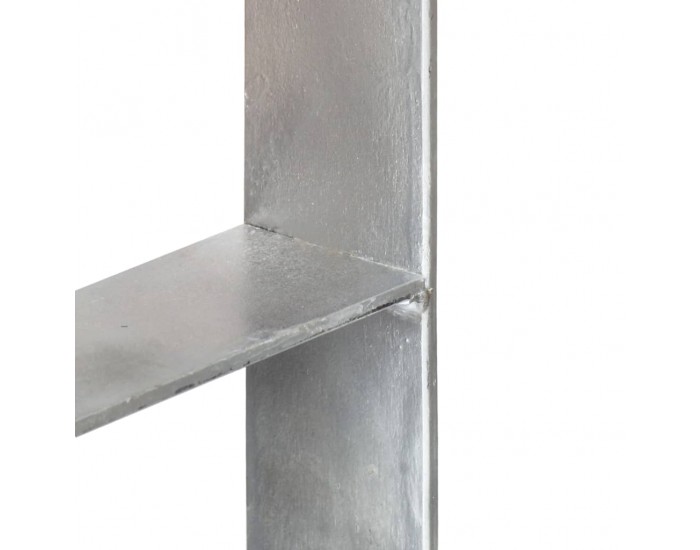 Sonata Подпори за ограда 2 бр сребристи 8x6x60 см поцинкована стомана