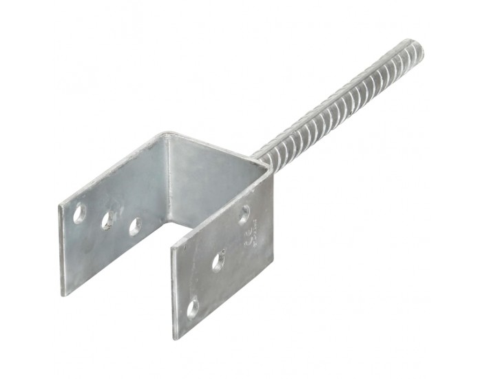 Sonata Оградни подпори 6 бр сребристи 7x6x30 см поцинкована стомана