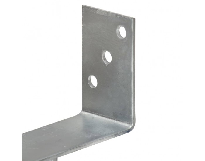 Sonata Оградни подпори 6 бр сребристи 7x6x30 см поцинкована стомана