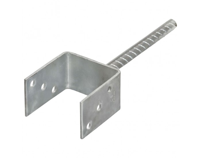 Sonata Оградни подпори 6 бр сребристи 9x6x30 см поцинкована стомана