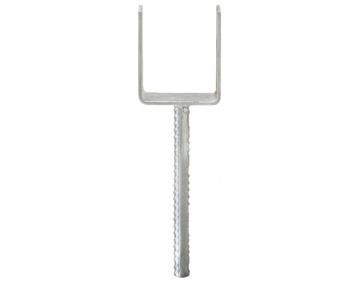 Sonata Оградни подпори 6 бр сребристи 9x6x30 см поцинкована стомана