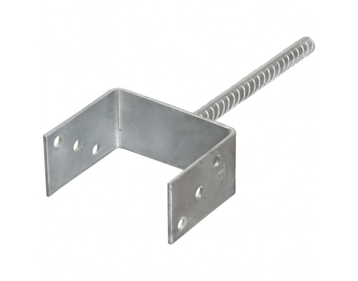 Sonata Оградни подпори 6 бр сребристи 12x6x30 см поцинкована стомана