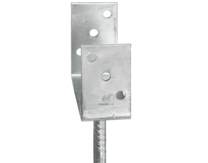 Sonata Оградни подпори 6 бр сребристи 12x6x30 см поцинкована стомана