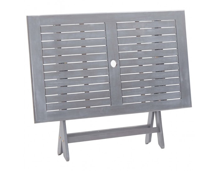 Sonata Градински трапезен комплект, 5 части, акация масив, сив