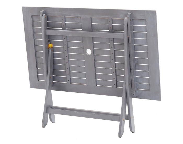 Sonata Градински трапезен комплект, 5 части, акация масив, сив