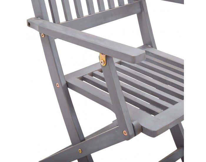 Sonata Градински трапезен комплект, 5 части, акация масив, сив