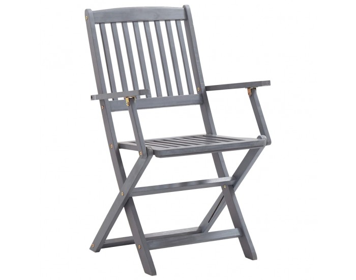 Sonata Градински трапезен комплект, 5 части, акация масив, сив