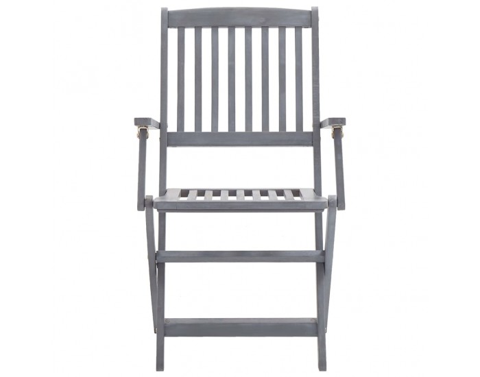 Sonata Градински трапезен комплект, 5 части, акация масив, сив