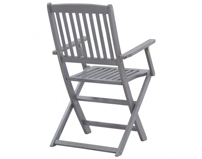 Sonata Градински трапезен комплект, 5 части, акация масив, сив