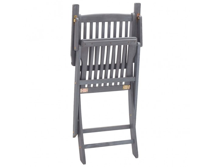 Sonata Градински трапезен комплект, 5 части, акация масив, сив