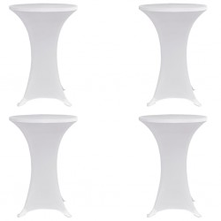 Sonata Покривки за коктейлни маси, Ø60 см, бели, еластични, 4 бр - Покривки за маса