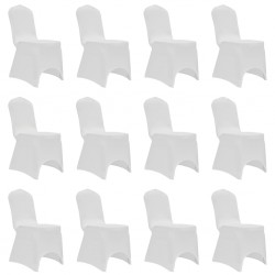 Sonata Калъфи за столове, разтегателни, бели, 12 бр - Калъфи за мебели